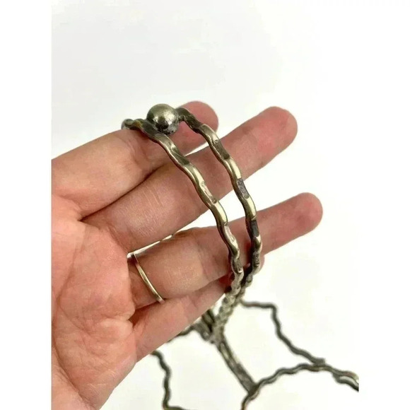 VTG Silver Kitchen Caddy Condiments 2 Slot Metal Home Accents - Picture 4 of 9